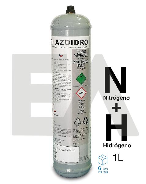 EAClima 19Z0562 - Botella de Nitrógeno + Hidrógeno 1 litro, no recargable.